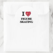 I Love Figuur Skating Ronde Sticker (Tas)