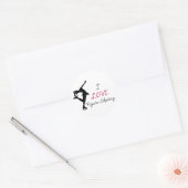 I Love Figuur Skating Ronde Sticker (Envelop)