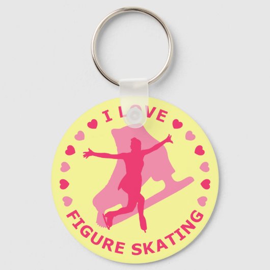I Love Figuur Skating Sleutelhanger (Voorkant)