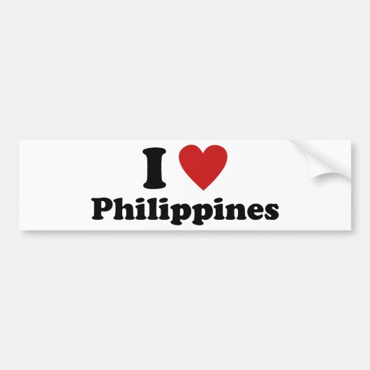 I Love Filipijnen Bumpersticker (Voorkant)