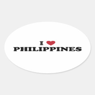 I Love Filipijnen Ovale Sticker