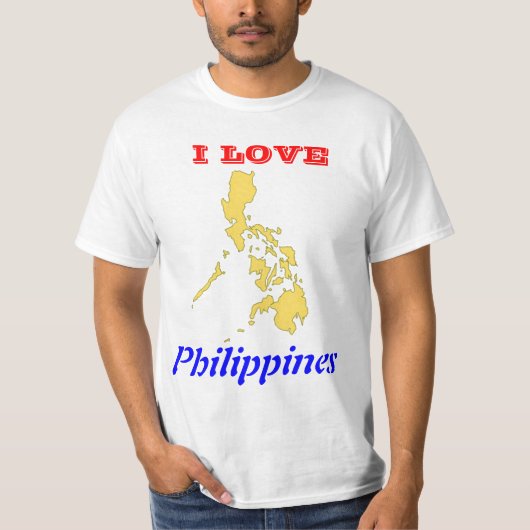 I Love Filipijnen with Map T-shirt (Voorkant)