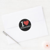 I ❤️ Love Filosofie voor studenten / faculteit Ronde Sticker (Envelop)