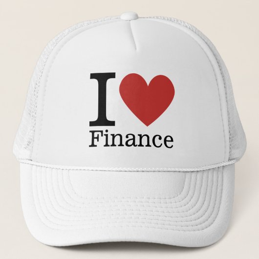 I ❤️ Love Finance - Finance Department - Trucker Pet (Voorkant)