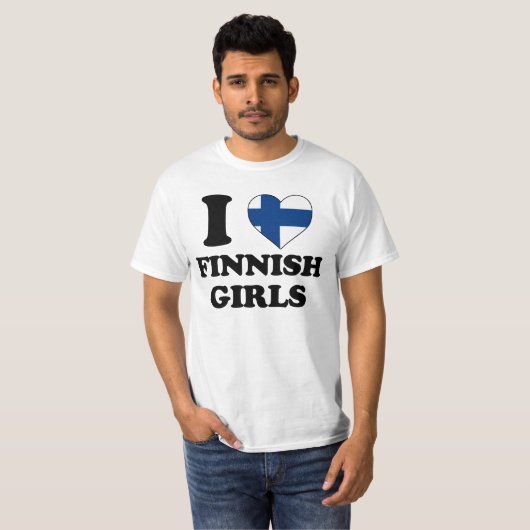 I love Finnish Girls T-shirt (Voorkant volledig)