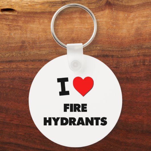 I Love Fire Hydrants Sleutelhanger (Voorkant)