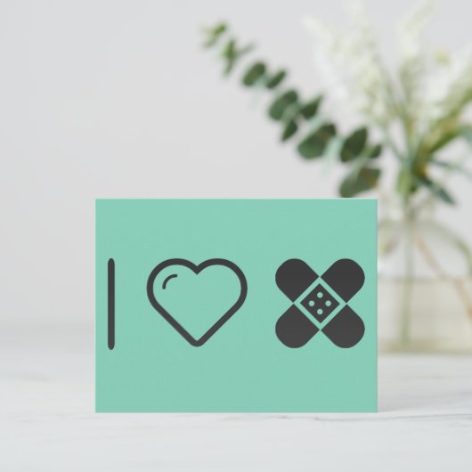 I Love First Aid Briefkaart (Staand voorkant)