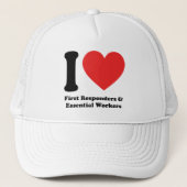I Love First Responders and Essential Workers Trucker Pet (Voorkant)