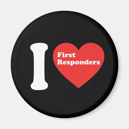 I Love First Responders Magneet (Voorkant)