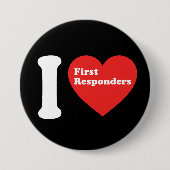 I Love First Responders Ronde Button 7,6 Cm (Voorkant)