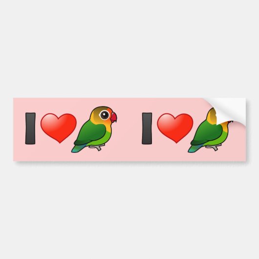 I Love Fischer's Lovevogels Bumpersticker (Voorkant)