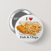 I Love Fish and Chips Ronde Button 5,7 Cm (Voorkant /achterkant)