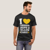 I Love Fission Chips and Yellow Cake Nuclear Engin T-shirt (Voorkant volledig)