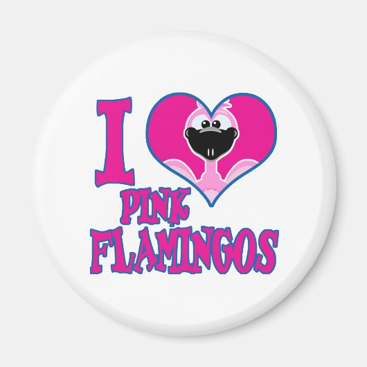 I Love flamingos Magneet (Voorkant)
