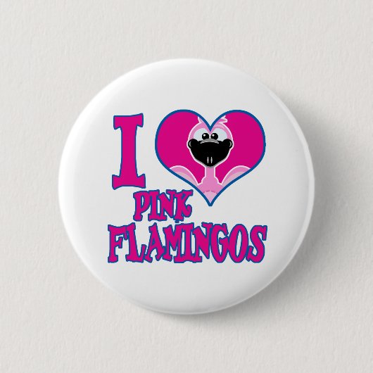 I Love flamingos Ronde Button 5,7 Cm (Voorkant)