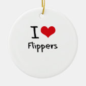I Love Flippers Keramisch Ornament (Voorkant)
