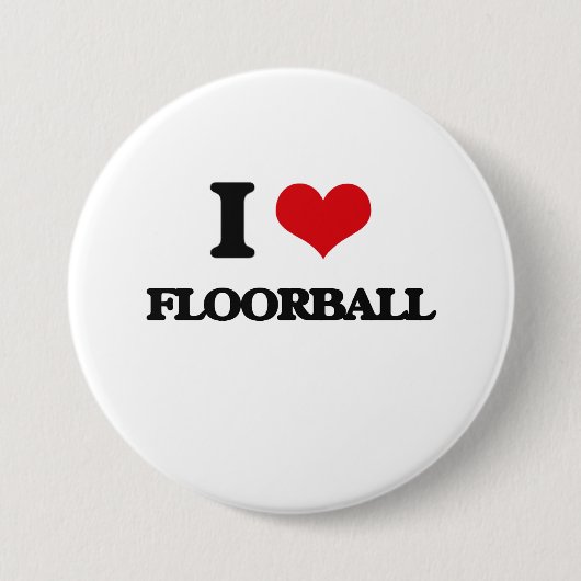 I Love Floorball Ronde Button 7,6 Cm (Voorkant)