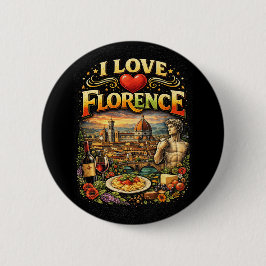 I Love Florence Ronde Button 5,7 Cm