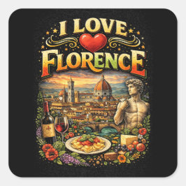 I Love Florence Vierkante Sticker