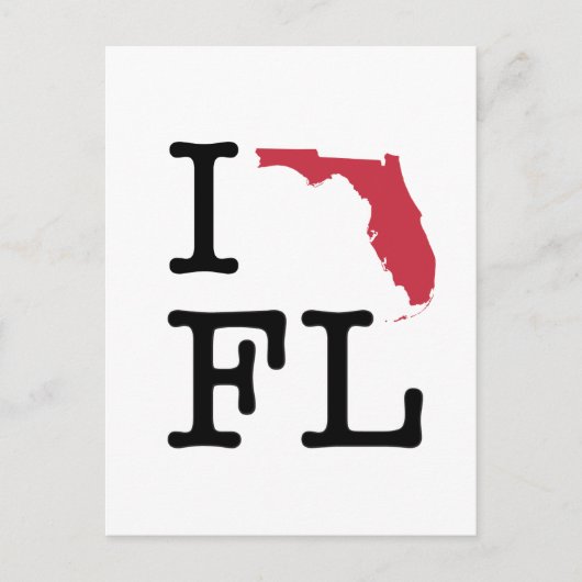 I Love Florida Briefkaart (Voorkant)