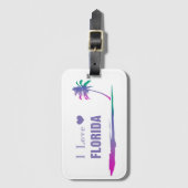 I Love Florida Colorful Paars Bagagelabel (Voorkant (verticaal))