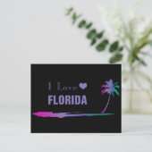 I Love Florida Colorful Paars Briefkaart (Staand voorkant)