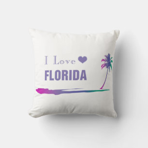 I Love Florida Colorful Paars Kussen