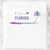 I Love Florida Colorful Paars Rechthoekige Sticker (Tas)