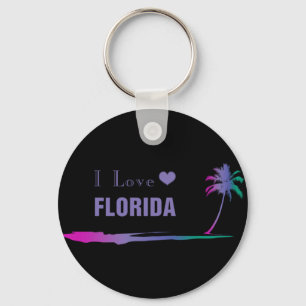 I Love Florida Colorful Paars Sleutelhanger