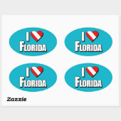 I Love Florida Diving Ovale Sticker (Vel)