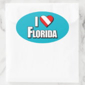 I Love Florida Diving Ovale Sticker (Tas)
