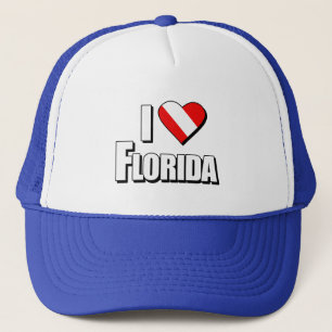 I Love Florida Diving Trucker Pet