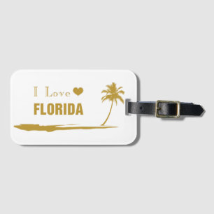 I Love Florida Gold Bagagelabel