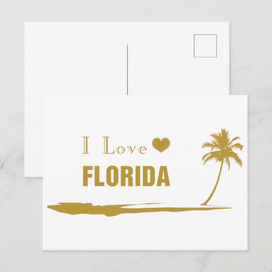I Love Florida Gold Briefkaart (Voorkant / Achterkant)