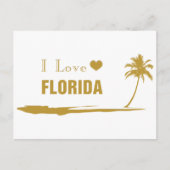 I Love Florida Gold Briefkaart (Voorkant)