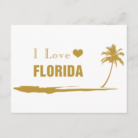 I Love Florida Gold Briefkaart (Voorkant)