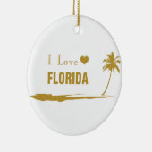I Love Florida Gold Keramisch Ornament (Rechts)
