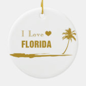 I Love Florida Gold Keramisch Ornament (Achterkant)