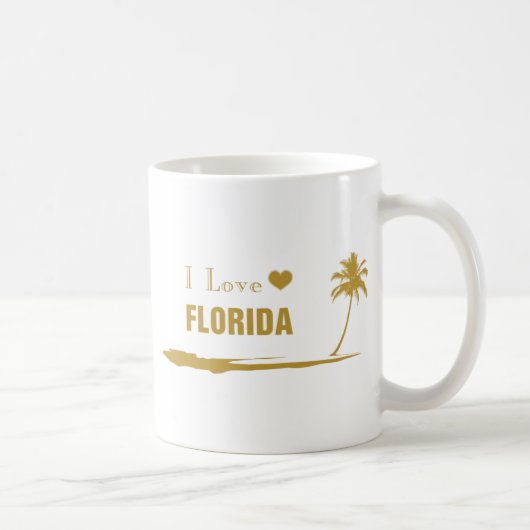 I Love Florida Gold Koffiemok (Rechts)
