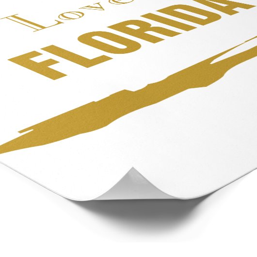 I Love Florida Gold Poster (Hoek)