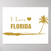 I Love Florida Gold Poster (Voorkant)