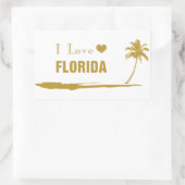 I Love Florida Gold Rechthoekige Sticker (Tas)