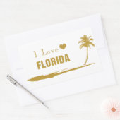I Love Florida Gold Rechthoekige Sticker (Envelop)
