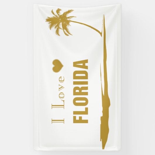 I Love Florida Gold Spandoek (Verticaal)