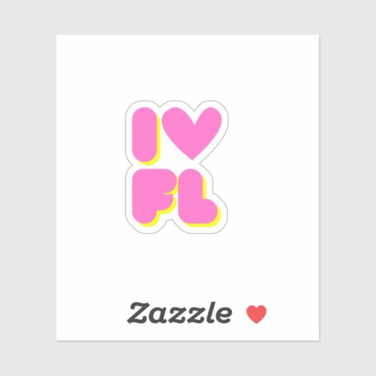 I Love Florida Sticker (Vel)