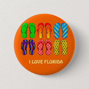 I Love Florida, strand teenslippers design Button