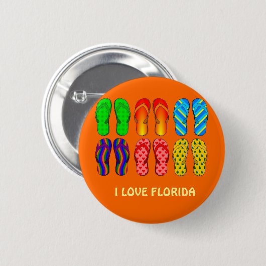 I Love Florida, strand teenslippers design Button (Voorkant /achterkant)