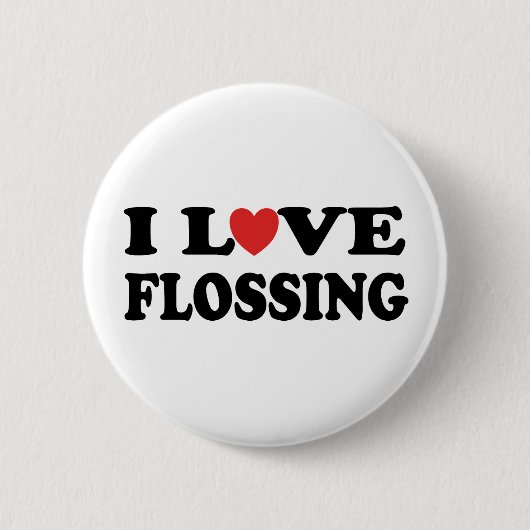 I Love Flosslossing Ronde Button 5,7 Cm (Voorkant)