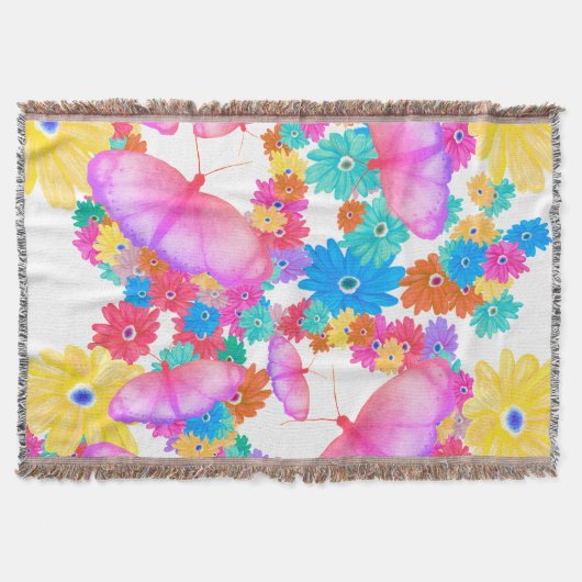 I Love Flowers. Butterfly Dream Deken (Voorkant)