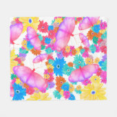 I Love Flowers. Butterfly Dream Fleece Deken (Voorkant (Horizontaal))
